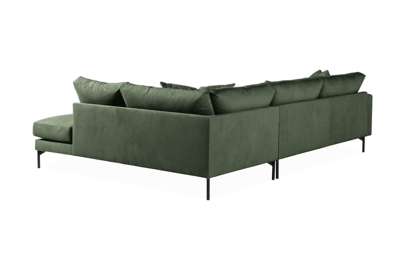 Menard 4-sits Högervänd L-formad Djup Schäslongsoffa i Manchester - Grön - Möbler - Soffa - Divansoffa & schäslongsoffa - 4 sits soffa med divan