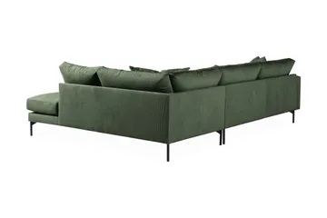 Menard 4-sits Högervänd L-formad Djup Schäslongsoffa i Manchester - Grön - Möbler - Soffa - Divansoffa & schäslongsoffa - 4 sits soffa med divan