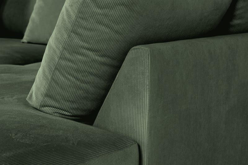 Menard 4-sits Högervänd L-formad Djup Schäslongsoffa i Manchester - Grön - Möbler - Soffa - Divansoffa & schäslongsoffa - 4 sits soffa med divan