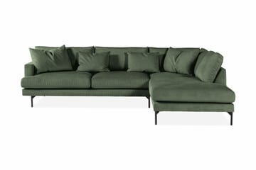 Menard 4-sits Högervänd L-formad Djup Schäslongsoffa i Manchester - Grön - Möbler - Soffa - Divansoffa & schäslongsoffa - 4 sits soffa med divan