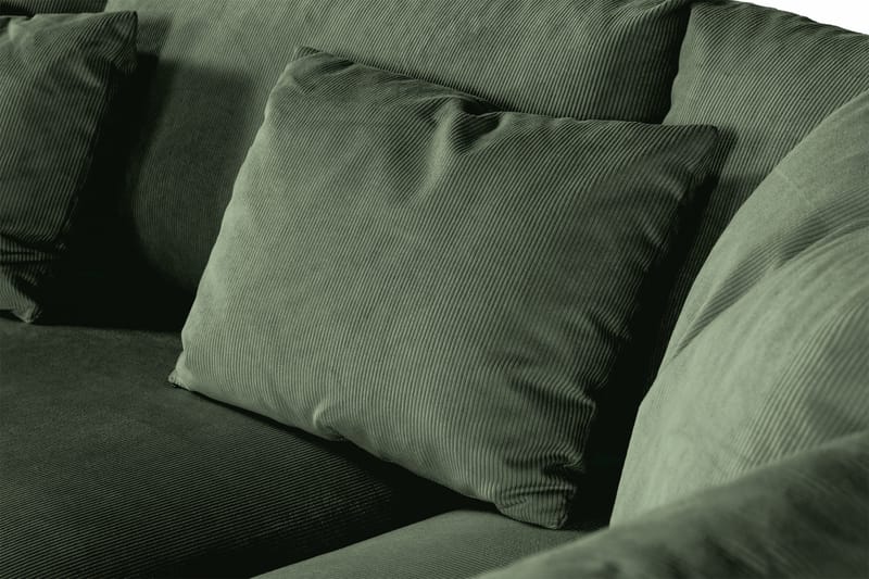 Menard 4-sits Högervänd L-formad Djup Schäslongsoffa i Manchester - Grön - Möbler - Soffa - Divansoffa & schäslongsoffa - 4 sits soffa med divan