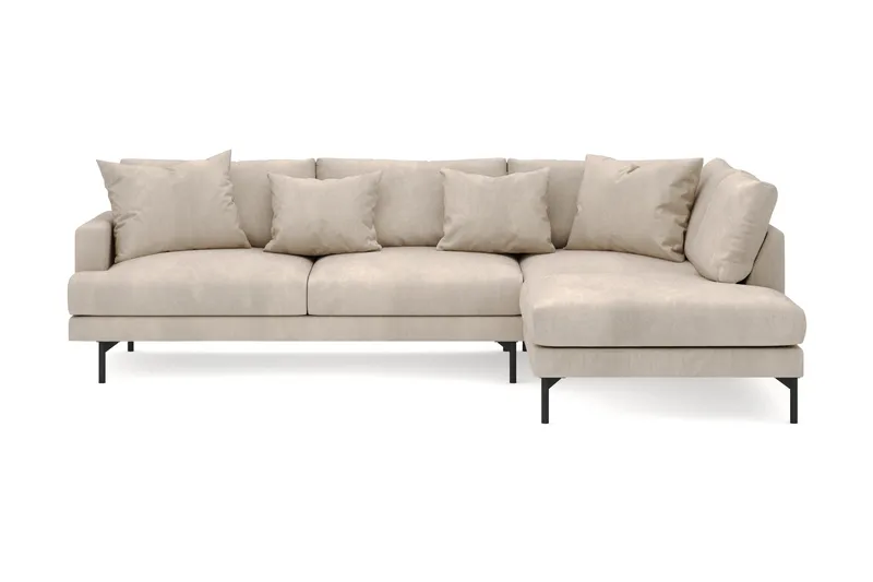 Menard 4-sits Högervänd L-formad Djup Schäslongsoffa i Manchester - Greige - Möbler - Soffa - Divansoffa & schäslongsoffa - 4 sits soffa med divan