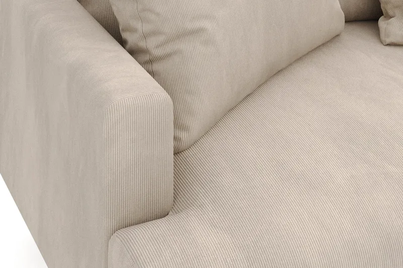 Menard 4-sits Högervänd L-formad Djup Schäslongsoffa i Manchester - Greige - Möbler - Soffa - Divansoffa & schäslongsoffa - 4 sits soffa med divan