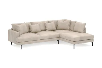 Menard 4-sits Högervänd L-formad Djup Schäslongsoffa i Manchester - Greige - Möbler - Soffa - Divansoffa & schäslongsoffa - 4 sits soffa med divan