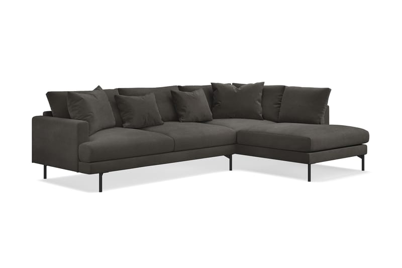 Menard 4-sits Högervänd L-formad Djup Schäslongsoffa i Manchester - Mörkgrå - Möbler - Soffa - Divansoffa & schäslongsoffa - 4 sits soffa med divan