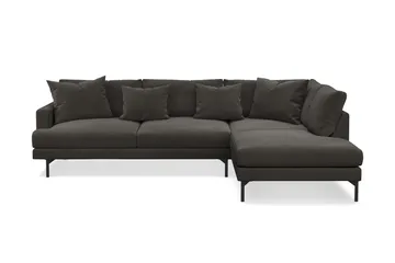 Menard 4-sits Högervänd L-formad Djup Schäslongsoffa i Manchester - Mörkgrå - Möbler - Soffa - Divansoffa & schäslongsoffa - 4 sits soffa med divan