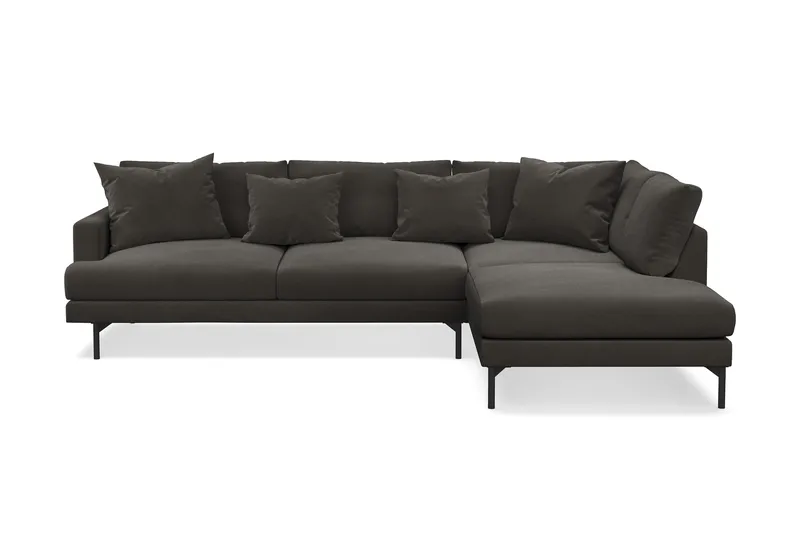 Menard 4-sits Högervänd L-formad Djup Schäslongsoffa i Manchester - Mörkgrå - Möbler - Soffa - Divansoffa & schäslongsoffa - 4 sits soffa med divan