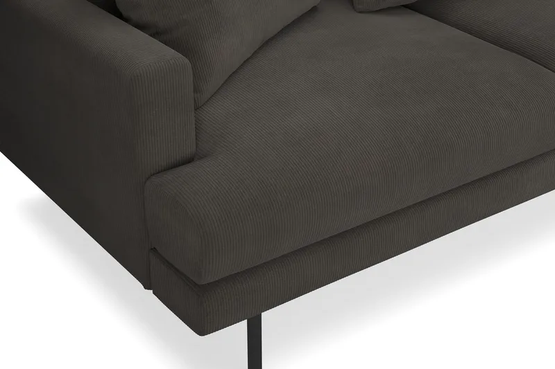 Menard 4-sits Högervänd L-formad Djup Schäslongsoffa i Manchester - Mörkgrå - Möbler - Soffa - Divansoffa & schäslongsoffa - 4 sits soffa med divan