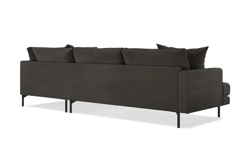 Menard 4-sits Högervänd L-formad Djup Schäslongsoffa i Manchester - Mörkgrå - Möbler - Soffa - Divansoffa & schäslongsoffa - 4 sits soffa med divan