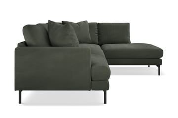 Menard 4-sits Högervänd L-formad Djup Schäslongsoffa i Manchester - Mörkgrön - Möbler - Soffa - Divansoffa & schäslongsoffa - 4 sits soffa med divan