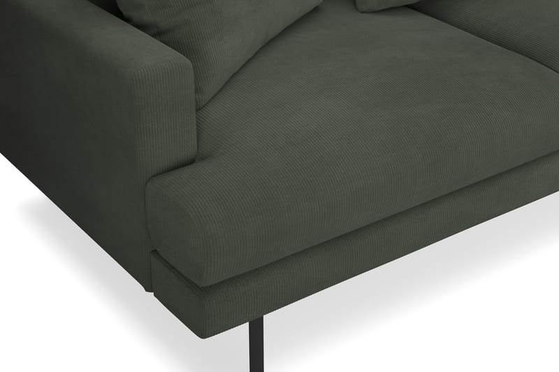 Menard 4-sits Högervänd L-formad Djup Schäslongsoffa i Manchester - Mörkgrön - Möbler - Soffa - Divansoffa & schäslongsoffa - 4 sits soffa med divan