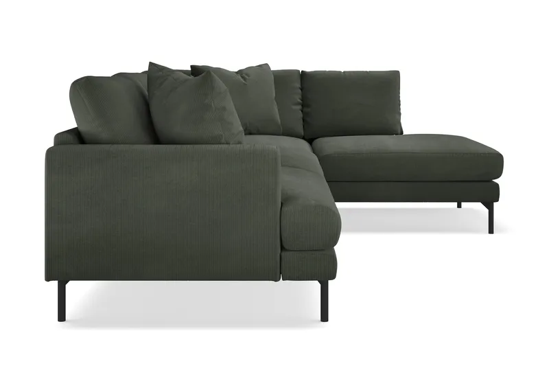 Menard 4-sits Högervänd L-formad Djup Schäslongsoffa i Manchester - Mörkgrön - Möbler - Soffa - Divansoffa & schäslongsoffa - 4 sits soffa med divan