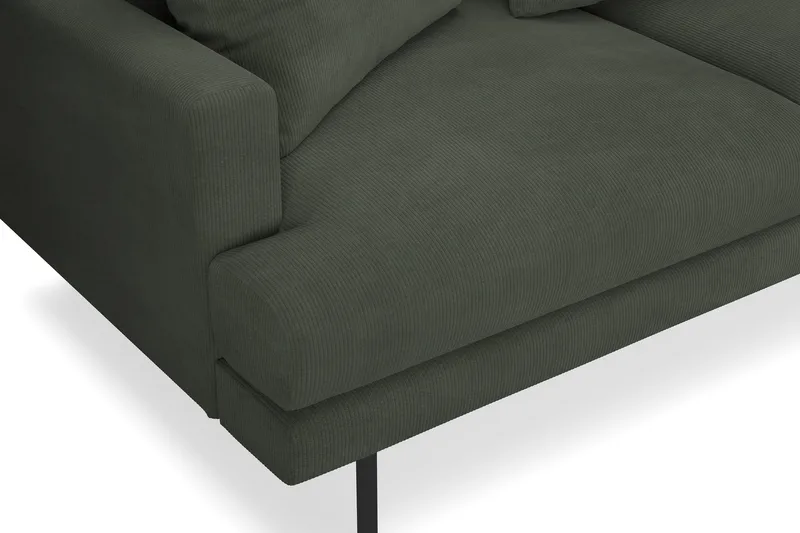 Menard 4-sits Högervänd L-formad Djup Schäslongsoffa i Manchester - Mörkgrön - Möbler - Soffa - Divansoffa & schäslongsoffa - 4 sits soffa med divan