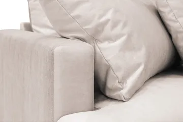 Menard 4-sits Högervänd L-formad Djup Schäslongsoffa i Sammet - Beige - Möbler - Soffa - Divansoffa & schäslongsoffa - 4 sits soffa med divan