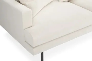 Menard 4-sits Högervänd L-formad Djup Schäslongsoffa i Sammet - Krämvit - Möbler - Soffa - Divansoffa & schäslongsoffa - 4 sits soffa med divan