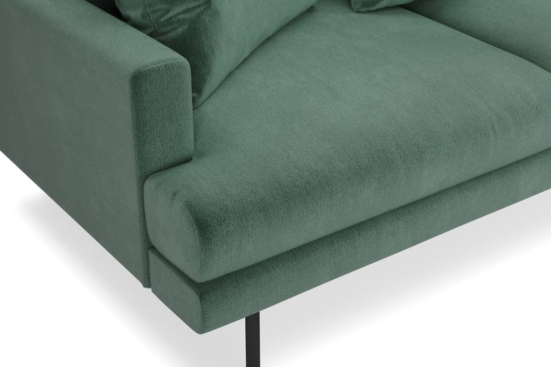 Menard 4-sits Högervänd L-formad Djup Schäslongsoffa i Sammet - Mörkgrön - Möbler - Soffa - Divansoffa & schäslongsoffa - 4 sits soffa med divan
