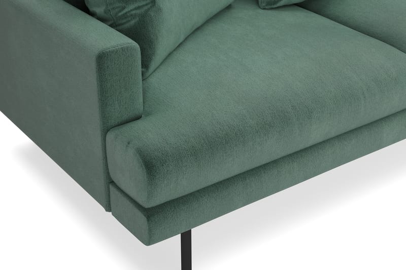 Menard 4-sits Högervänd L-formad Djup Schäslongsoffa i Sammet - Mörkgrön - Möbler - Soffa - Divansoffa & schäslongsoffa - 4 sits soffa med divan