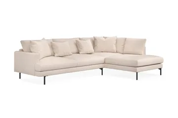 Menard 4-sits Högervänd L-formad Djup Schäslongsoffa i Tyg - Beige - Möbler - Soffa - Divansoffa & schäslongsoffa - 4 sits soffa med divan