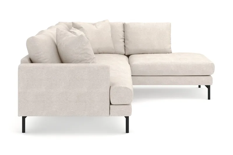 Menard 4-sits Högervänd L-formad Djup Schäslongsoffa i Tyg - Beige - Möbler - Soffa - Divansoffa & schäslongsoffa - 4 sits soffa med divan