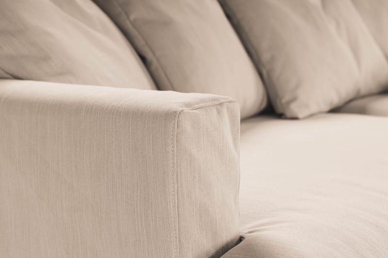 Menard 4-sits Högervänd L-formad Djup Schäslongsoffa i Tyg - Beige - Möbler - Soffa - Divansoffa & schäslongsoffa - 4 sits soffa med divan