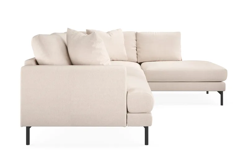 Menard 4-sits Högervänd L-formad Djup Schäslongsoffa i Tyg - Beige - Möbler - Soffa - Divansoffa & schäslongsoffa - 4 sits soffa med divan