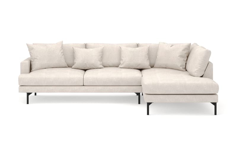 Menard 4-sits Högervänd L-formad Djup Schäslongsoffa i Tyg - Beige - Möbler - Soffa - Divansoffa & schäslongsoffa - 4 sits soffa med divan