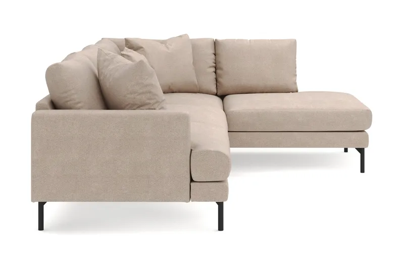 Menard 4-sits Högervänd L-formad Djup Schäslongsoffa i Tyg - Beige - Möbler - Soffa - Divansoffa & schäslongsoffa - 4 sits soffa med divan