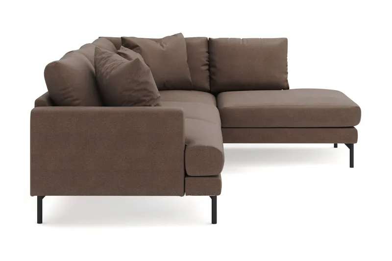 Menard 4-sits Högervänd L-formad Djup Schäslongsoffa i Tyg - Brun - Möbler - Soffa - Divansoffa & schäslongsoffa - 4 sits soffa med divan
