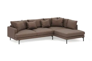 Menard 4-sits Högervänd L-formad Djup Schäslongsoffa i Tyg - Brun - Möbler - Soffa - Divansoffa & schäslongsoffa - 4 sits soffa med divan