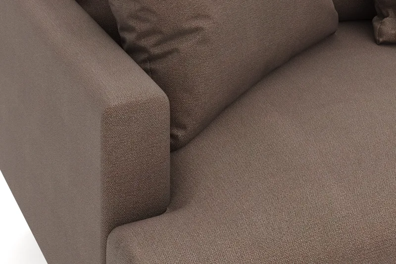 Menard 4-sits Högervänd L-formad Djup Schäslongsoffa i Tyg - Brun - Möbler - Soffa - Divansoffa & schäslongsoffa - 4 sits soffa med divan