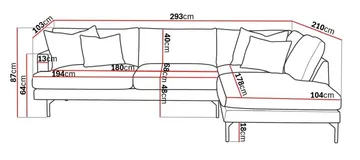 Menard 4-sits Högervänd L-formad Djup Schäslongsoffa i Tyg - Brun - Möbler - Soffa - Divansoffa & schäslongsoffa - 4 sits soffa med divan