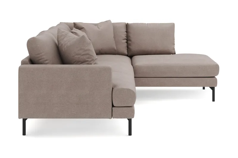 Menard 4-sits Högervänd L-formad Djup Schäslongsoffa i Tyg - Brun - Möbler - Soffa - Divansoffa & schäslongsoffa - 4 sits soffa med divan