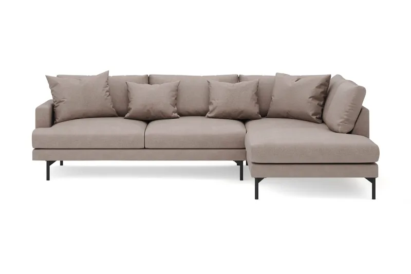 Menard 4-sits Högervänd L-formad Djup Schäslongsoffa i Tyg - Brun - Möbler - Soffa - Divansoffa & schäslongsoffa - 4 sits soffa med divan