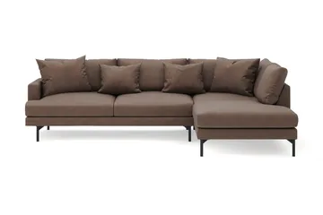 Menard 4-sits Högervänd L-formad Djup Schäslongsoffa i Tyg - Brun - Möbler - Soffa - Divansoffa & schäslongsoffa - 4 sits soffa med divan