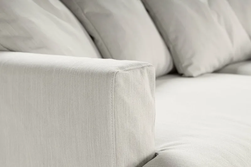 Menard 4-sits Högervänd L-formad Schäslongsoffa i Tyg - Ljusgrå - Möbler - Soffa - Divansoffa & schäslongsoffa - 4 sits soffa med divan