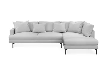 Menard 4-sits Högervänd L-formad Djup Schäslongsoffa i Tyg - Ljusgrå - Möbler - Soffa - Divansoffa & schäslongsoffa - 4 sits soffa med divan