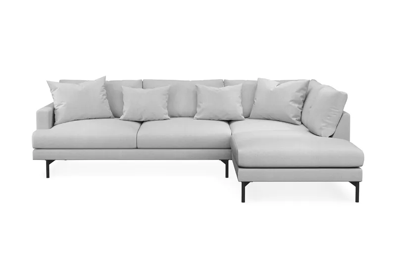 Menard 4-sits Högervänd L-formad Djup Schäslongsoffa i Tyg - Ljusgrå - Möbler - Soffa - Divansoffa & schäslongsoffa - 4 sits soffa med divan