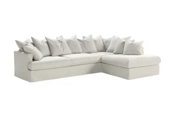 Menard 4-sits Högervänd L-formad Schäslongsoffa i Tyg - Ljusgrå - Möbler - Soffa - Divansoffa & schäslongsoffa - 4 sits soffa med divan