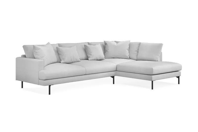 Menard 4-sits Högervänd L-formad Djup Schäslongsoffa i Tyg - Ljusgrå - Möbler - Soffa - Divansoffa & schäslongsoffa - 4 sits soffa med divan