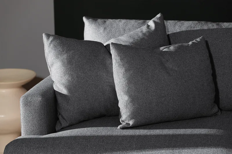 Menard 4-sits Högervänd L-formad Djup Schäslongsoffa i Tyg - Mörkgrå - Möbler - Soffa - Divansoffa & schäslongsoffa - 4 sits soffa med divan