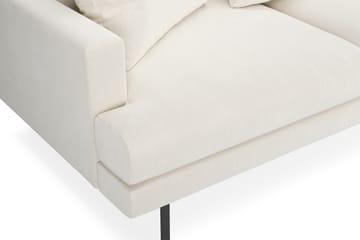 Menard 4-sits Högervänd L-formad Schäslongsoffa i Sammet - Krämvit - Möbler - Soffa - Divansoffa & schäslongsoffa - 4 sits soffa med divan