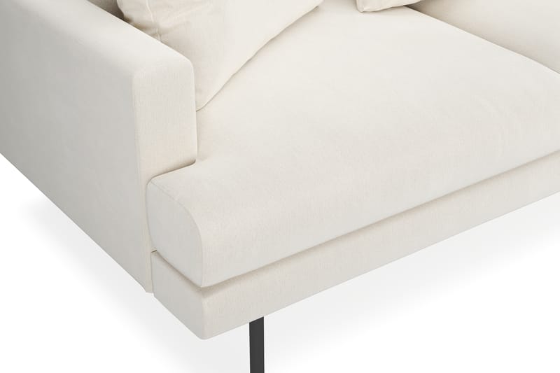Menard 4-sits Högervänd L-formad Schäslongsoffa i Sammet - Krämvit - Möbler - Soffa - Divansoffa & schäslongsoffa - 4 sits soffa med divan