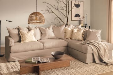 Menard 4-sits Högervänd L-formad Schäslongsoffa i Tyg - Beige - Möbler - Soffa - Divansoffa & schäslongsoffa - 4 sits soffa med divan