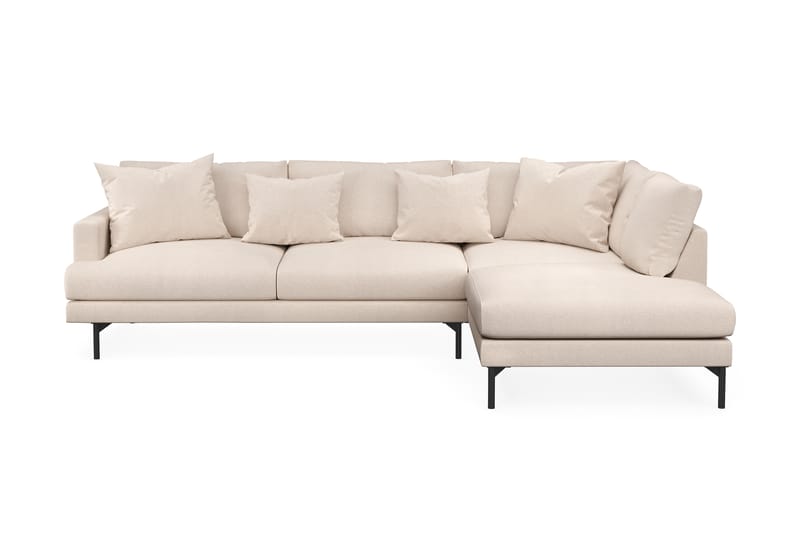 Menard 4-sits Högervänd L-formad Schäslongsoffa i Tyg - Beige - Möbler - Soffa - Divansoffa & schäslongsoffa - 4 sits soffa med divan