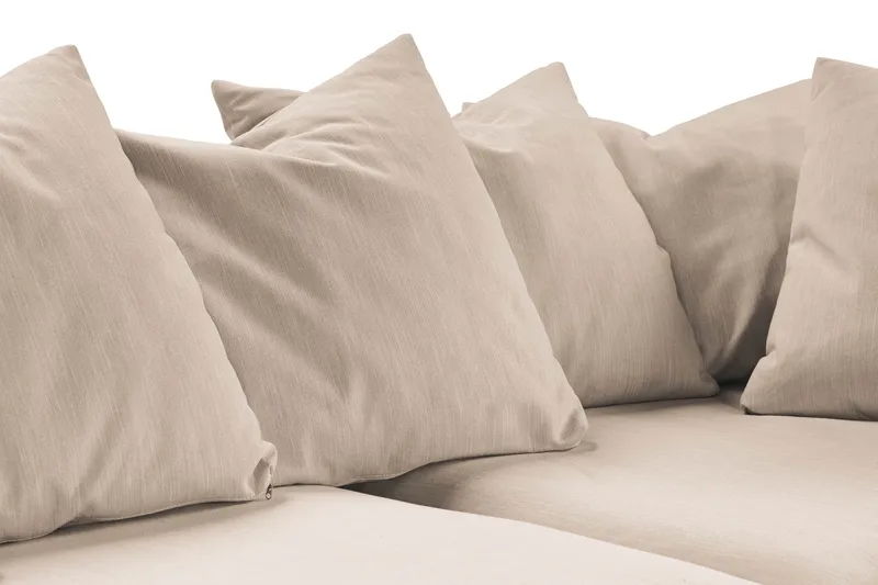 Menard 4-sits Högervänd L-formad Schäslongsoffa i Tyg - Beige - Möbler - Soffa - Divansoffa & schäslongsoffa - 4 sits soffa med divan