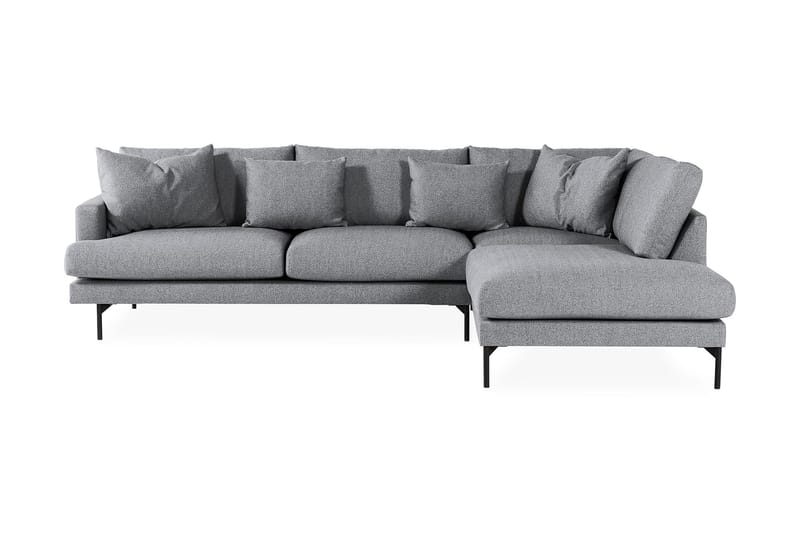 Menard 4-sits Högervänd L-formad Schäslongsoffa i Tyg - Grå - Möbler - Soffa - Divansoffa & schäslongsoffa - 4 sits soffa med divan