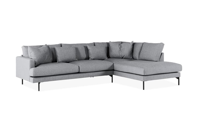 Menard 4-sits Högervänd L-formad Schäslongsoffa i Tyg - Grå - Möbler - Soffa - Divansoffa & schäslongsoffa - 4 sits soffa med divan