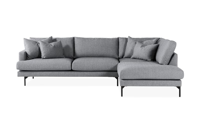 Menard 4-sits Högervänd L-formad Schäslongsoffa i Tyg - Grå - Möbler - Soffa - Divansoffa & schäslongsoffa - 4 sits soffa med divan