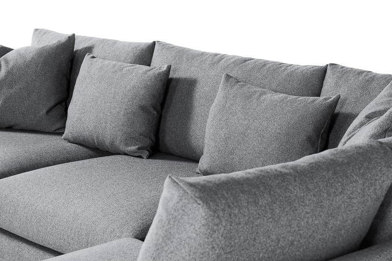 Menard 4-sits Högervänd L-formad Schäslongsoffa i Tyg - Grå - Möbler - Soffa - Divansoffa & schäslongsoffa - 4 sits soffa med divan