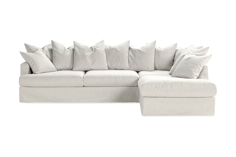 Menard 4-sits Högervänd L-formad Schäslongsoffa i Tyg - Ljusgrå - Möbler - Soffa - Divansoffa & schäslongsoffa - 4 sits soffa med divan